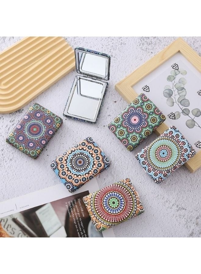 مرآة مكياج مستطيلة صغيرة عالية الجودة - مرآة سفر قابلة للطي بوجهين مع تكبير 1×/2×، مصنوعة من جلد PU أنيق، مناسبة للحقائب اليدوية، الجيب، حقيبة اليد، حقيبة الكلاتش، للرجال والنساء، متينة وسهلة الحمل - Image 4